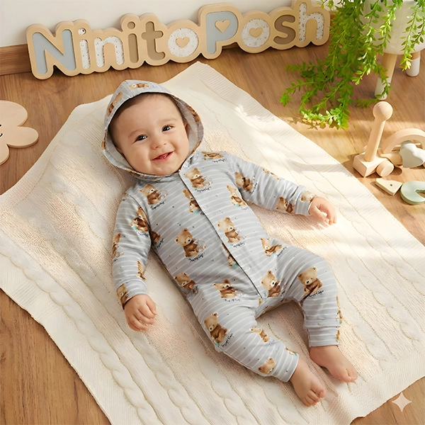 سرهمی کلاهدار نوزادی در نی نی تاپ پوش