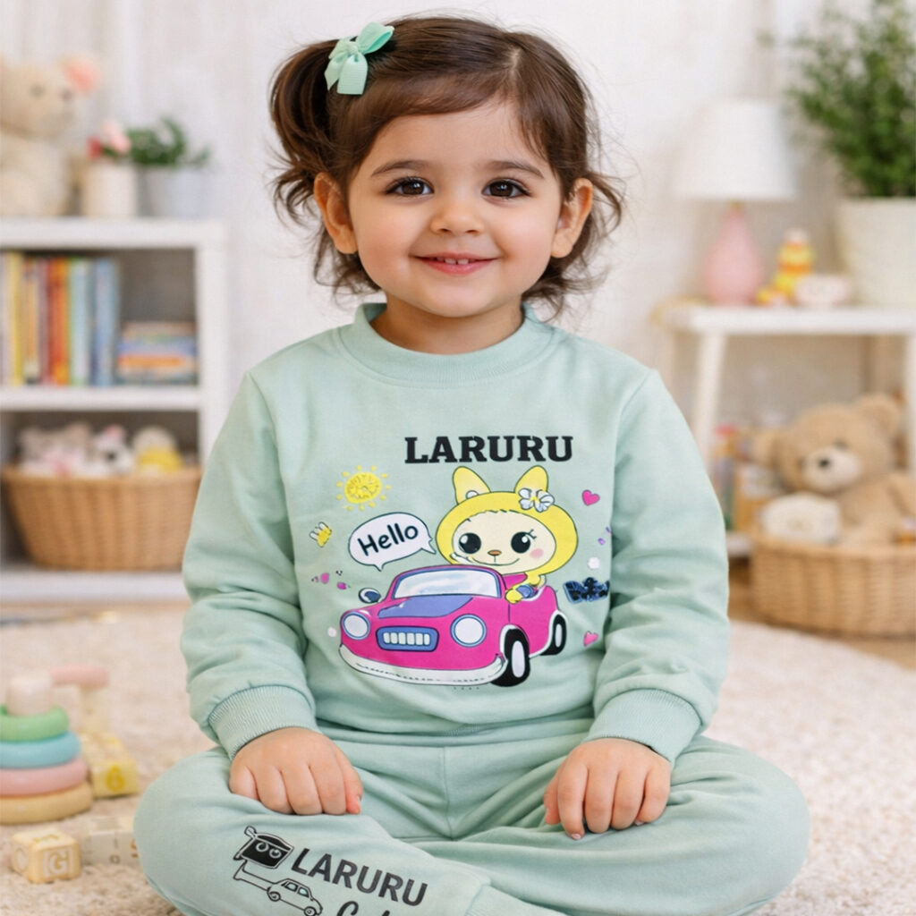 ست بلوز شلوار LABUBU دورس پنبه دخترانه در نی نی تاپ پوش