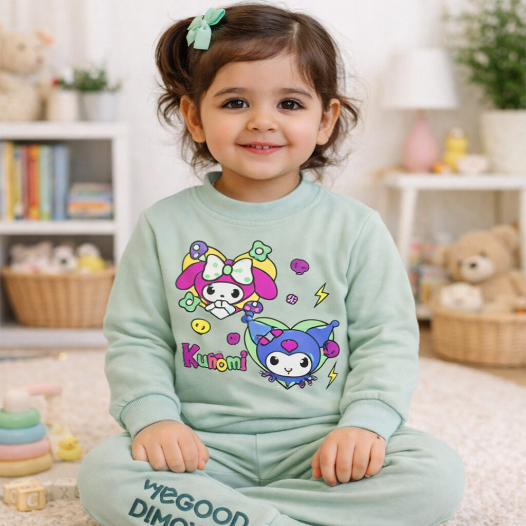 ست بلوز شلوار kuromi دورس پنبه دخترانه در نی نی تاپ پوش