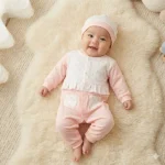 سرهمی دکمه دار و کلاه نوزادی1 در نی نی تاپ پوش