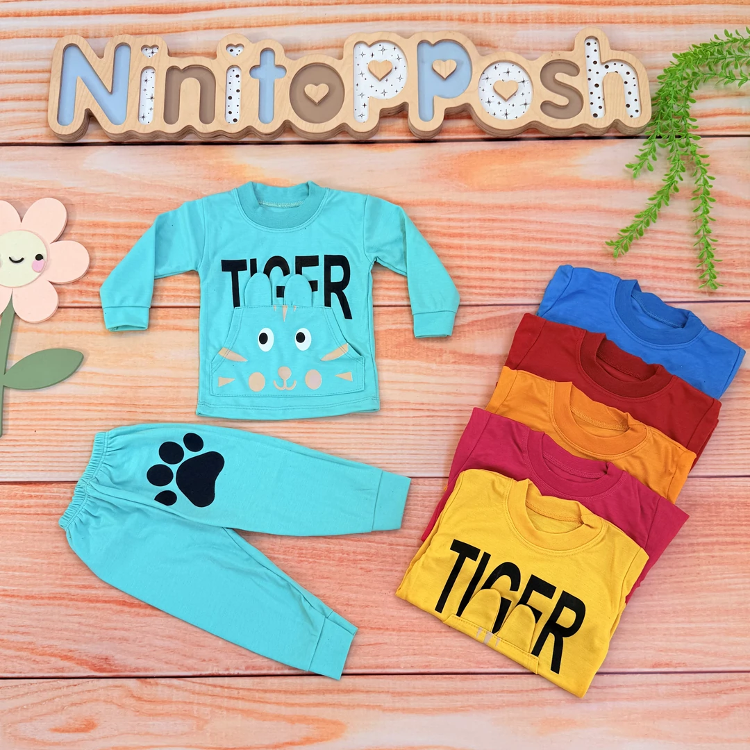 بلوز شلوار Tiger جیبدار بچگانه بلوز شلوار Tiger جیبدار بچگانه در نی نی تاپ پوش