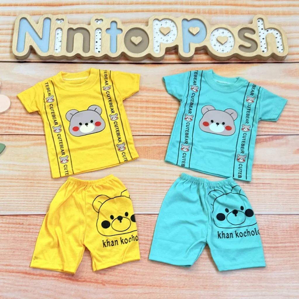ست تیشرت شلوارک cute bear بچگانه در نی نی تاپ پوش